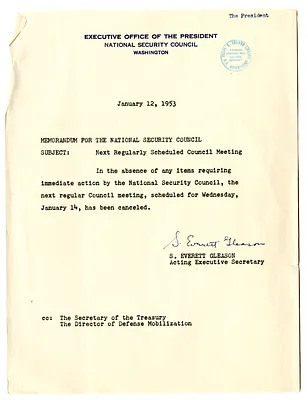 Memorandum from S. Everett Gleason to the National Security Council