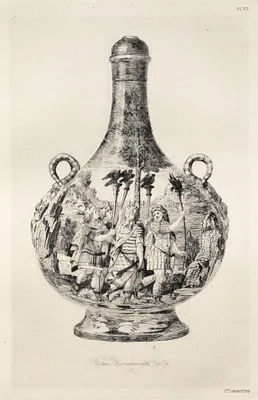 History of the Ceramic Art: A Descriptive and Philosophical Study of the Pottery of All Ages and All Nations: Italy: Renaissance- Majolica of Urbino- Ewer (Plate VIII)