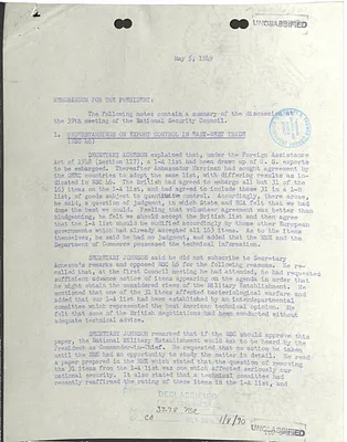 Memorandum for President Harry S. Truman