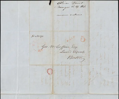Oliver Frost to George Coffin, 22 April 1846