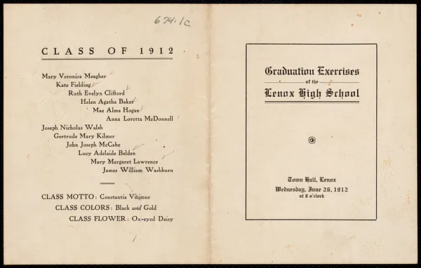 Graduating exercises of Lenox High School