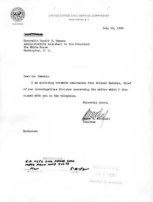 Letter from Harry B. Mitchell to Donald S. Dawson