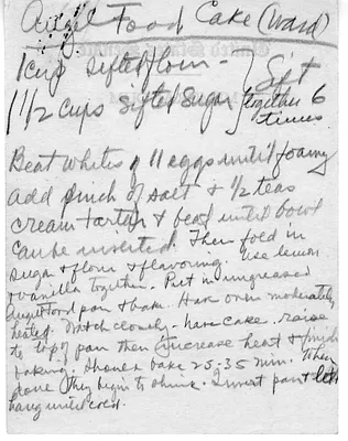 Recipe for Angel Food Cake