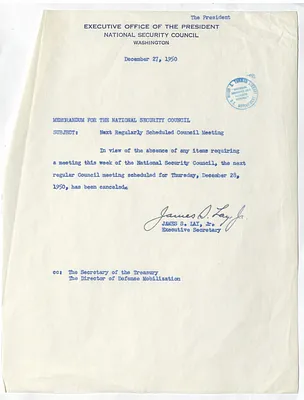 Memorandum from James S. Lay, Jr. to the National Security Council