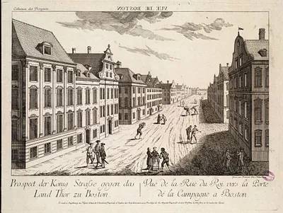 Prospect der König Strasse gegen das Land Thor zu Boston