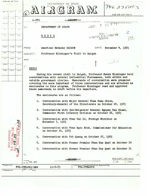 Airgram from the American Embassy, Saigon to the State Department