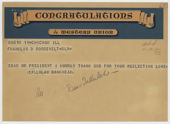 Telegram, Tallulah Bankhead