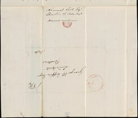 Samuel Cook to George Coffin, 22 October 1843