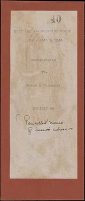 Pencilled memo of Nicola Sacco's address from Carlos M. Affe's grocery book