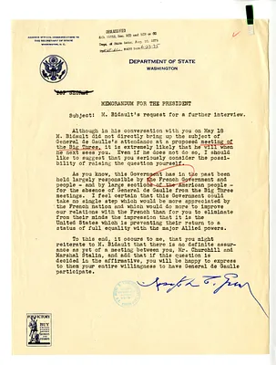 Memorandum from Acting Secretary of State Joseph Grew to President Harry S. Truman