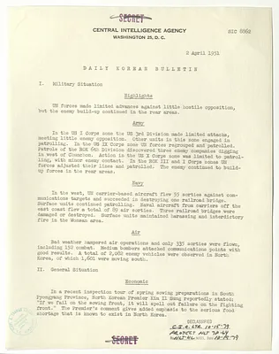Memorandum, Daily Korean Bulletin
