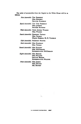 Program for the 1961 Inaugural Ceremonies