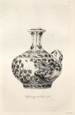 History of the Ceramic Art: A Descriptive and Philosophical Study of the Pottery of All Ages and All Nations: Persia: Soft Porcelain- Gargoulette, Decorated with the Simorg (Plate VI)