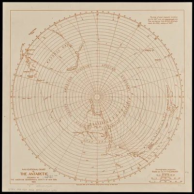 Navigational chart of the Antarctic