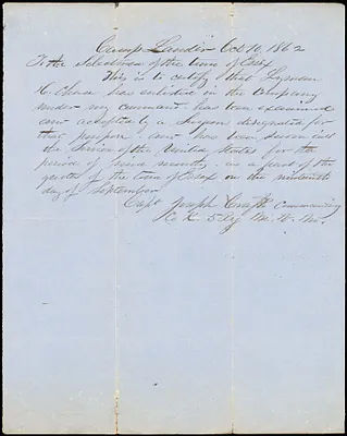 Civil War enlistment paper