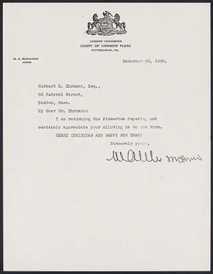 Herbert Brutus Ehrmann Papers, 1906-1970. Sacco-Vanzetti. Pinkerton reports, South Braintree. Box 14, Folder 2, Harvard Law School Library, Historical & Special Collections