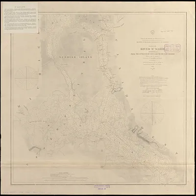 Chart no. 2 of River Ste. Marie including the part from the entrance of Mud Lake to the East Neebish