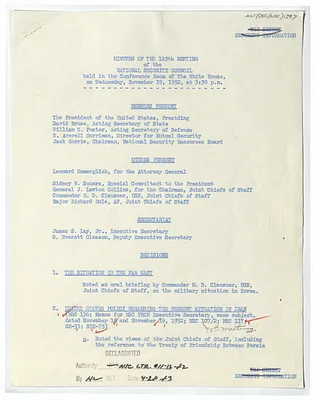 Minutes of the One Hundred Twenty-Fifth Meeting of the National Security Council