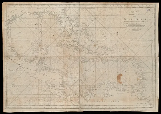 A new general chart of the West Indies from the latest marine journals and srveys regulated and ascertained by astronomical observations
