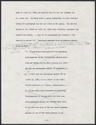 Herbert Brutus Ehrmann Papers, 1906-1970. Sacco-Vanzetti. Part II, Chapter 22: Sacco's Alibi. Box 6, Folder 12, Harvard Law School Library, Historical & Special Collections