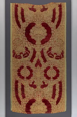 Silk Velvet with Gold in Pomegranate Pattern
