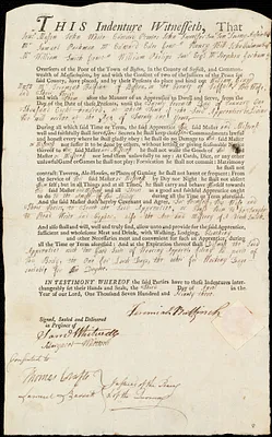 William Gray indentured to apprentice with Jeremiah Bulfinch of Boston, 3 April 1793