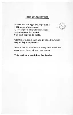 Recipe for Egg Croquettes