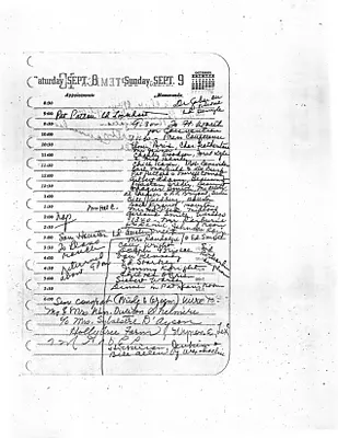 Lyndon Johnson's 1956 Desk Diary I, beginning 9/8/1956