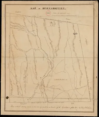Plan of Bernardston made by Henry W. Cushman, dated October, 1830