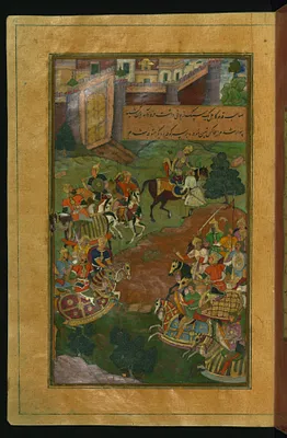 Sultan Muhammad Vays Offering Babur a Healthy Horse
