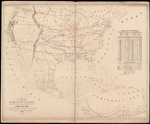 Diagram of the United States of America, Mexico, the West India Islands and Isthmus of Darien