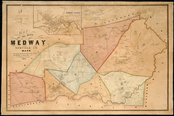 Map of the town of Medway, Norfolk Co., Mass