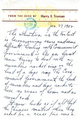 Longhand Note of President Harry S. Truman