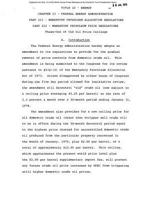 Phase-Out of Old Oil Price Ceilings [Bill]
