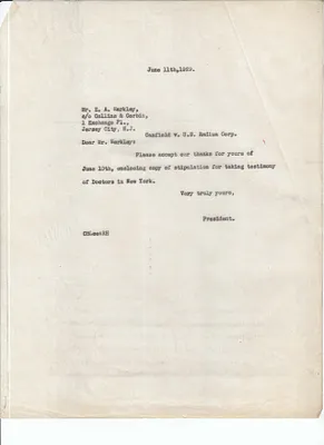 Letters Sent to E.A. Markley, June 11, 1929