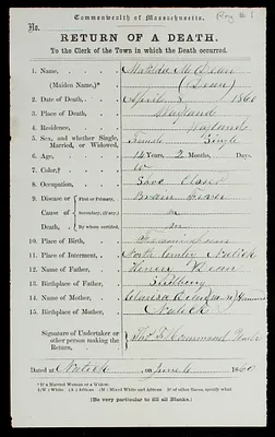 Wayland deaths, 1800-1925 (individual certificates)