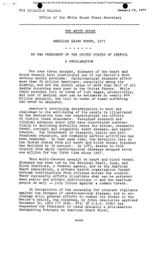 American Heart Month, 1977 [Proclamation]