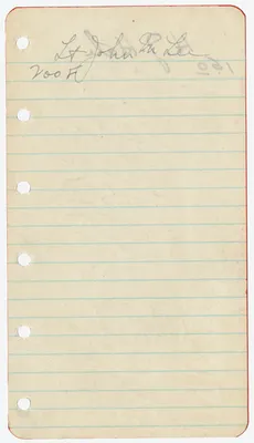 Handwritten Record of Loan to John M. Lee and H. J. Hale