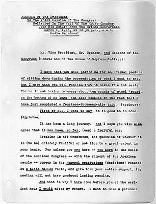 Franklin D. Roosevelt address to the joint session of Congress