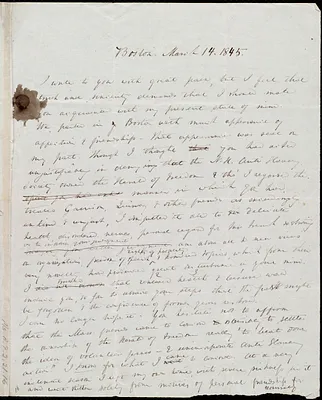 Rough draft of letter from Anne Warren Weston, Boston, to Nathaniel Peabody Rogers, March 14, 1845