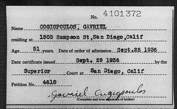 Cogiopoulos, Gavriel - 1936