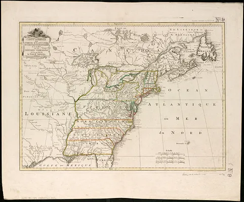 Carte generale des treize Etats Unis, de l'Amerique septentrionale