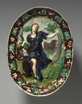 Oval Dish Depicting Cumaean Sibyl