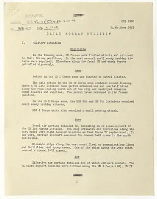 Memorandum, Daily Korean Bulletin