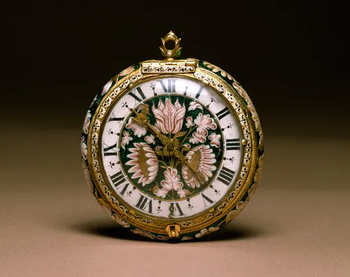 Enameled Watch with Flowers