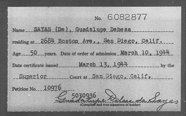 Sayas De, Guadalupe Dehesa - 1944