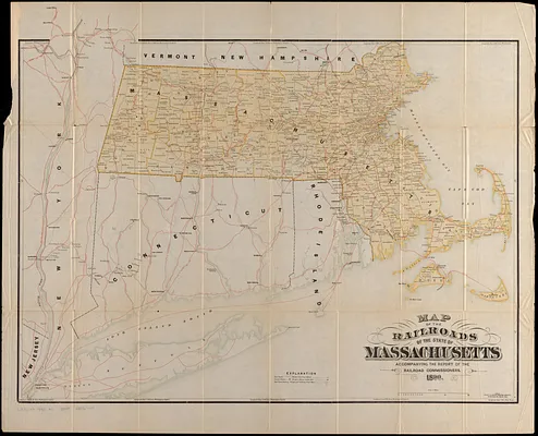 Map of the railroads of the state of Massachusetts