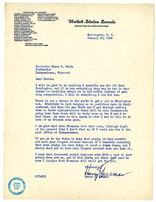Letter from Harry S. Truman to Edgar Hinde
