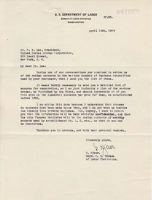 Letters Received to C.B. Lee, April 20, 1929