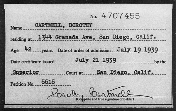 Cartmell, Dorothy - 1939